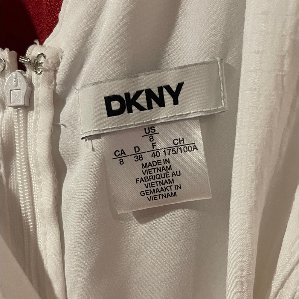 DKNY White High Low Sleeveless Lined Dress 8 - Picture 3 of 11
